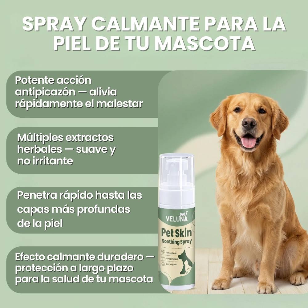 Veluna Spray Aliviador de Piel Avalado por Veterinario para Perros